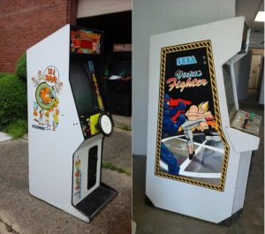 HiVideo game machinces being picked up to ship by our High Value Product Delivery and Storage team