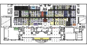 Diagram of trade show exhibitors for trade show shipping and storage team.